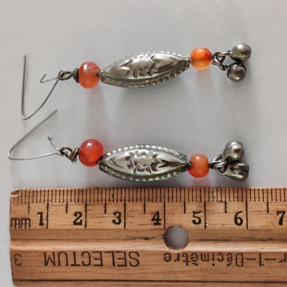 Vintage Berber Dangling earrings with carnelian stones - Picture 7 of 7